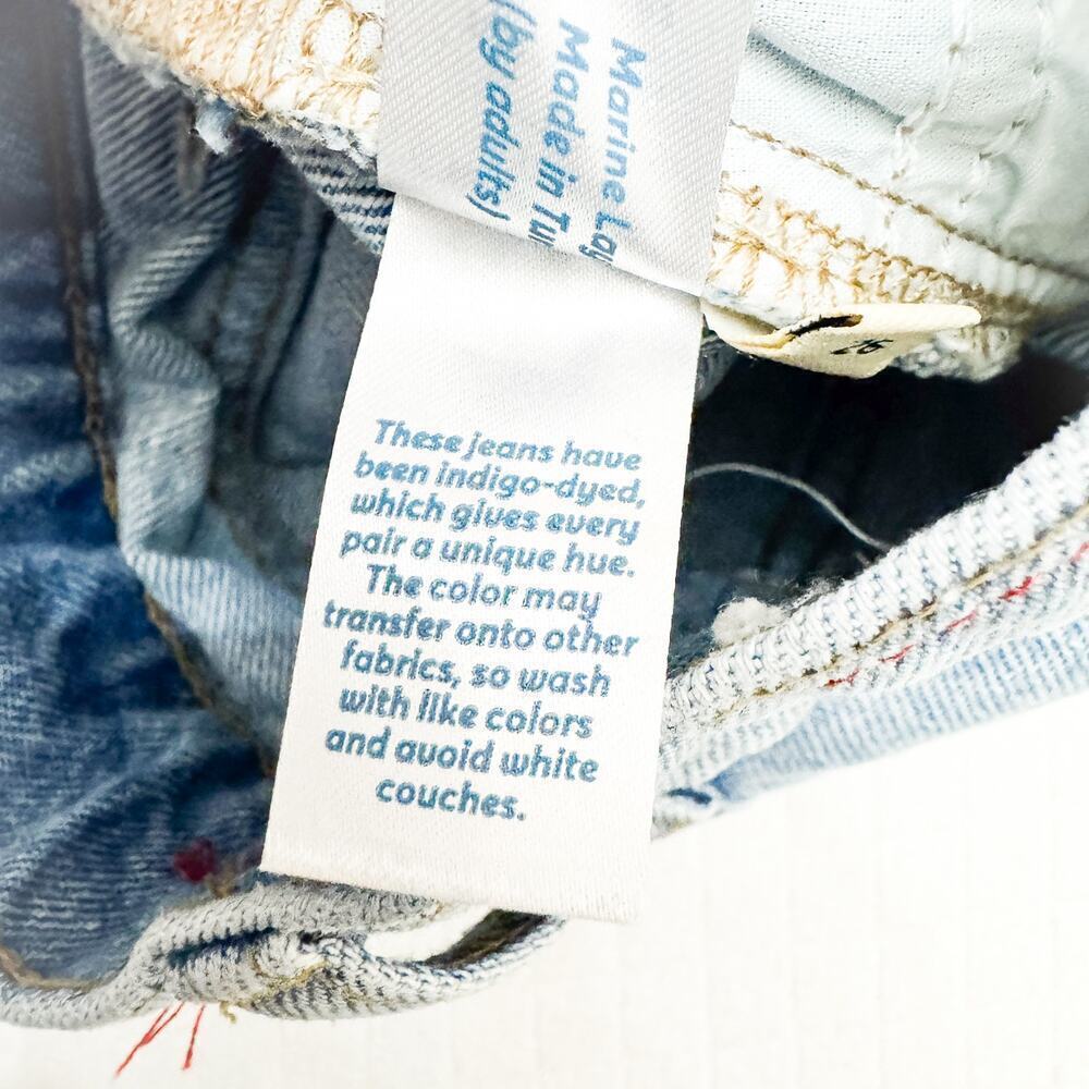 Marine Layer Sasha Flower Stitch Denim Shorts Light Jean Cutoff Raw Hem Size 26 - Picture 6 of 8